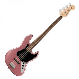 Fender Squier Affinity Series Jazz Bass, Laurel Fingerboard, Black Pickguard, Burgundy Mist